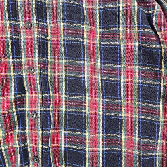 LL Bean Plaid Multi Colored Button Down Flannel Shirt Men’s Sz L 228061 - Picture 3 of 7